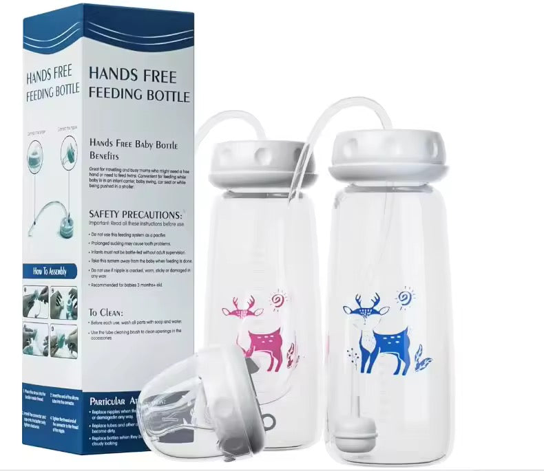 Baby Feeding Bottle with Straw & Breast-Like Nipple